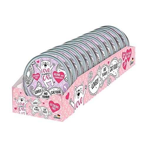 Love is where a cat is Nassfutter Huhn Kaninchen 12x85 g