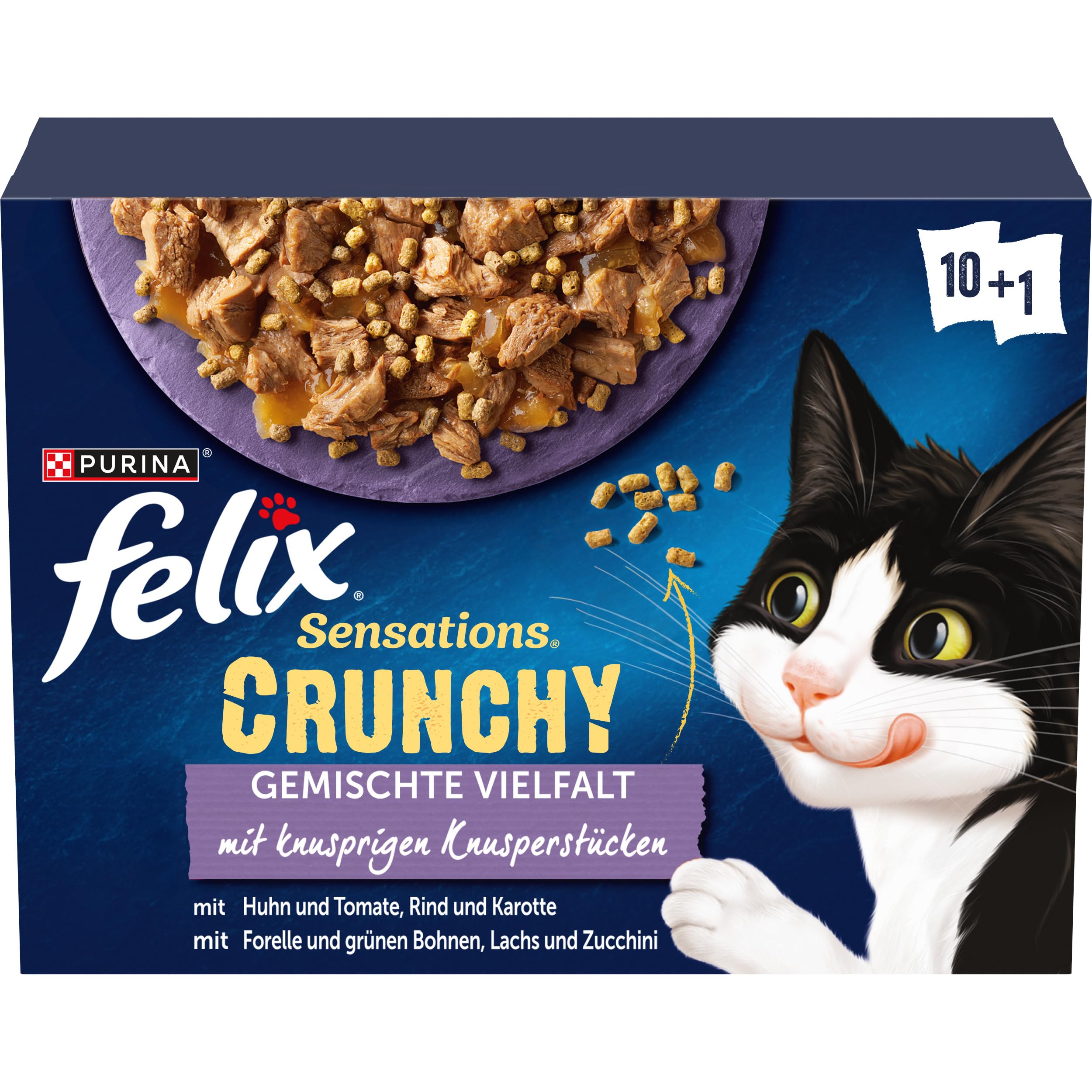 FELIX Sensations Crunchy Nassfutter Gemüse-Mix 60x85g Gelee