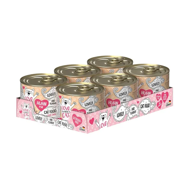 Love is where a cat is Huhn Nassfutter 6x200g getreidefrei
