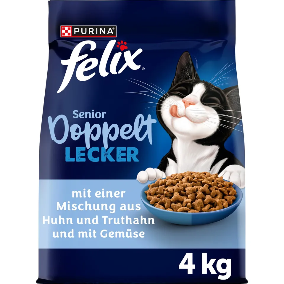 Felix Doppelt Lecker Senior 7+ Trockenfutter Huhn 4x4kg