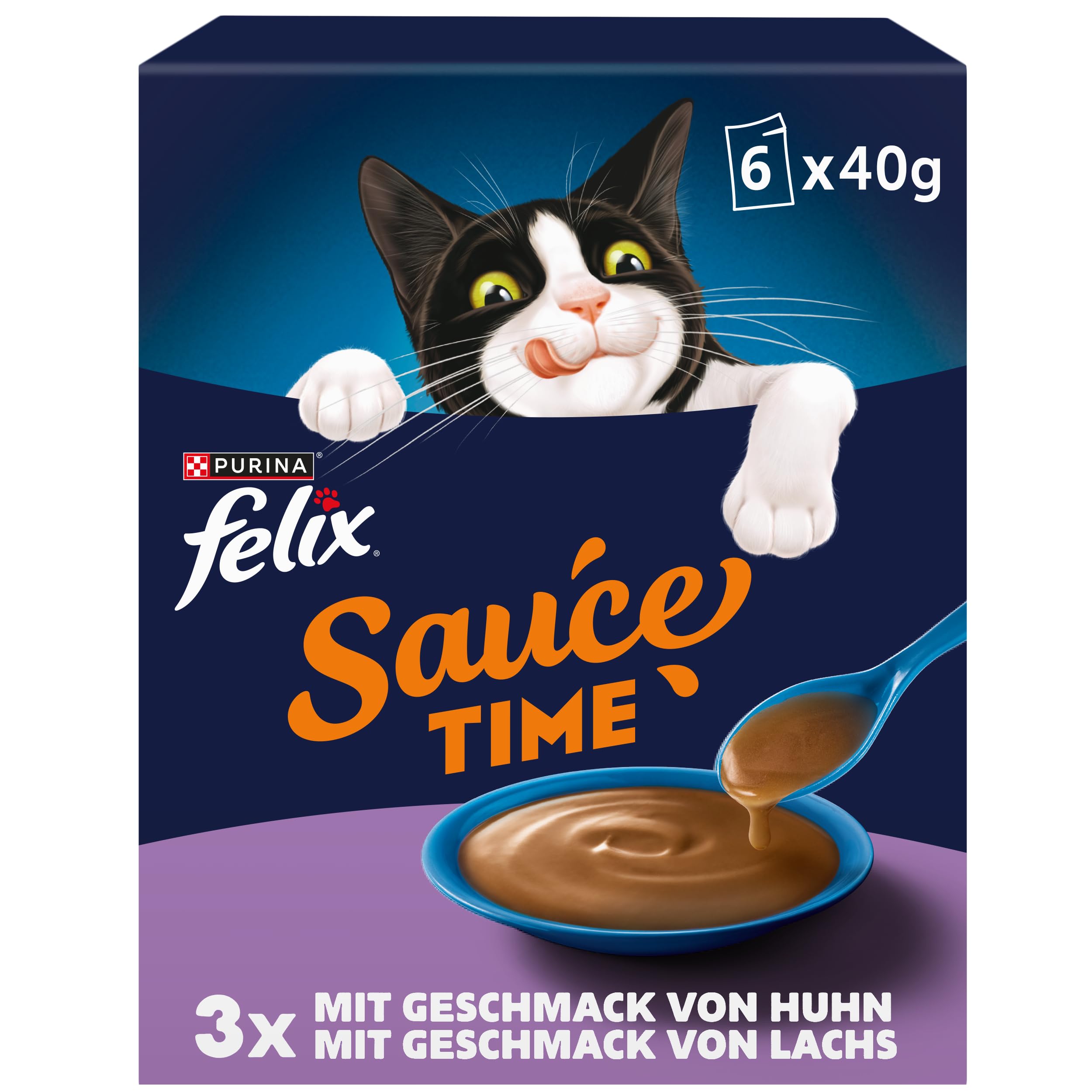 Felix Sauce Time Huhn Lachs Katzensnack 24x40g cremig
