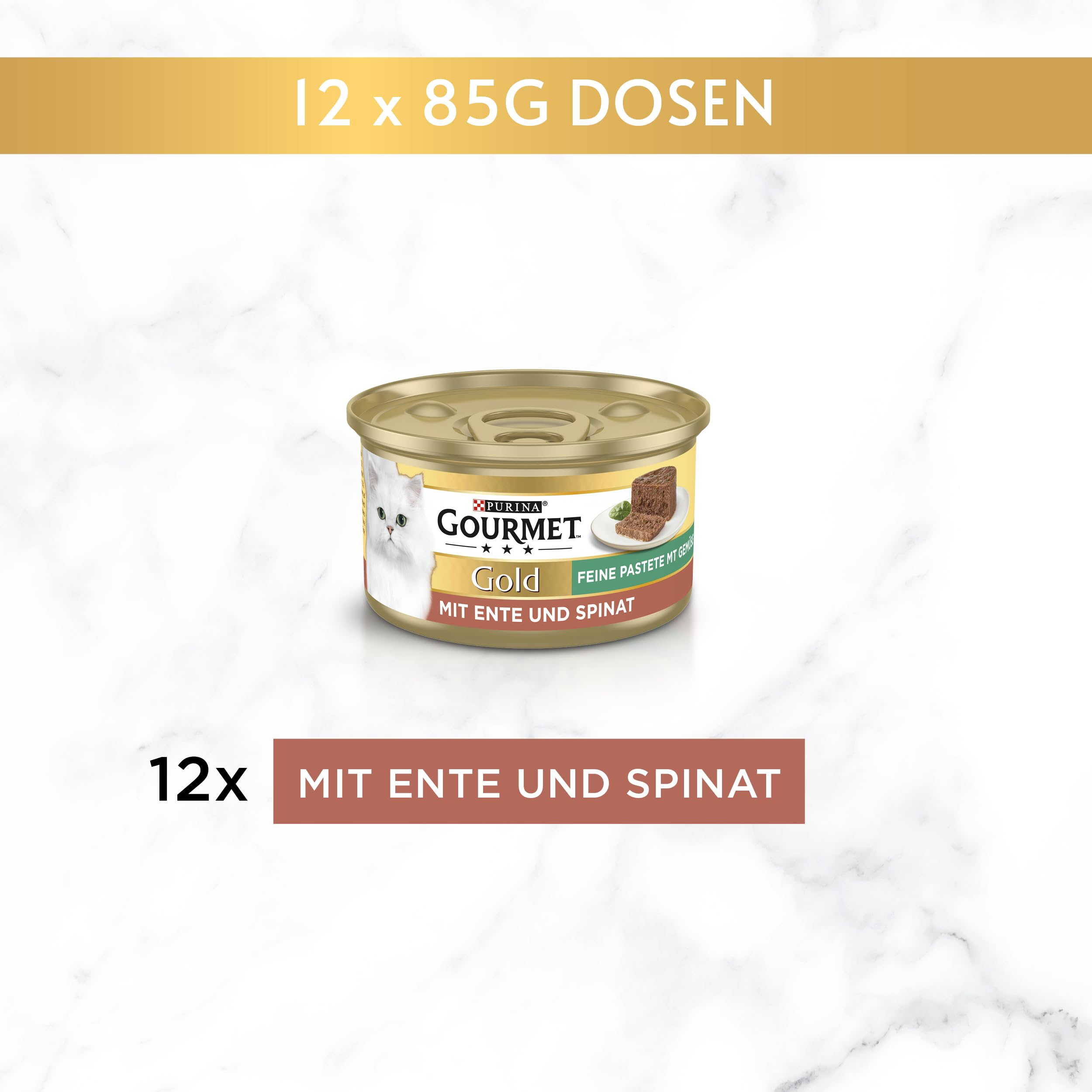 Gourmet Perle Pastete Ente Spinat Nassfutter 12x85g