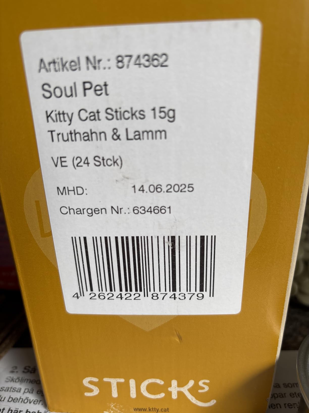 KITTY Cat Snacks Sticks Truthahn & Lamm Leckerlis 24x15g getreidefrei