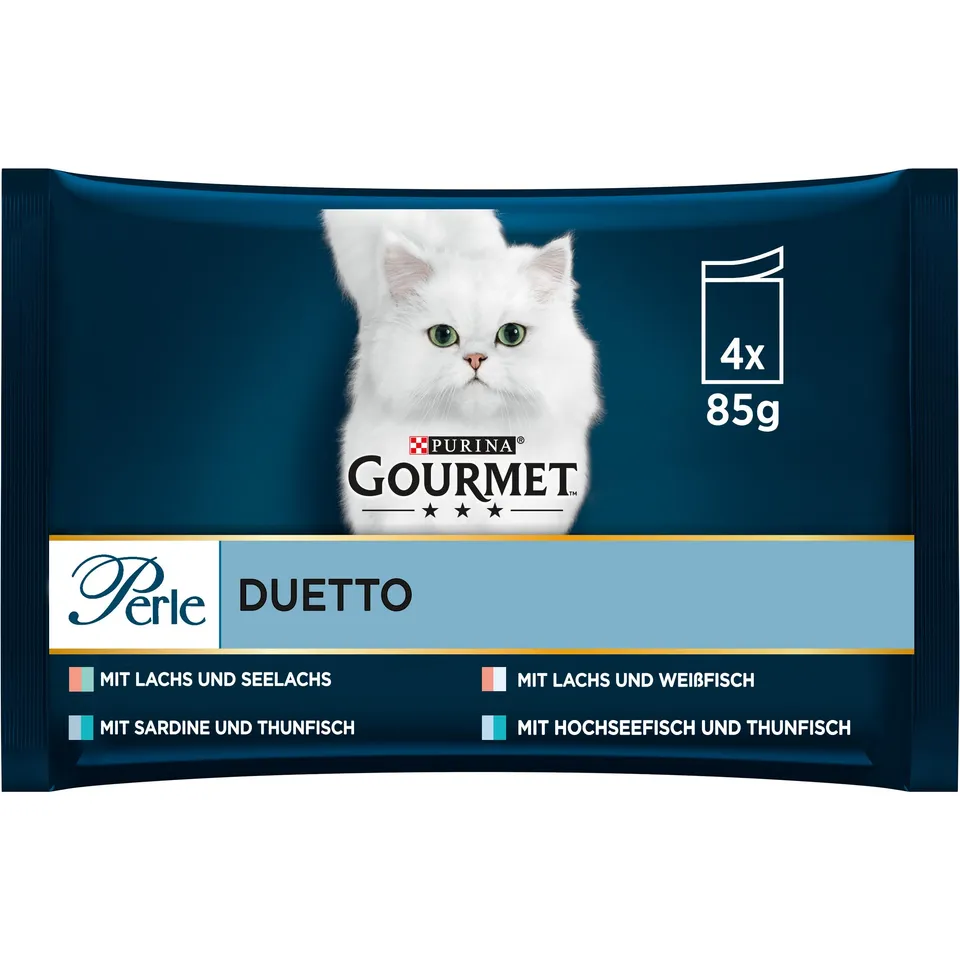 GOURMET Perle Duetto Sardine-Thunfisch Nassfutter 12er Pack Sauce