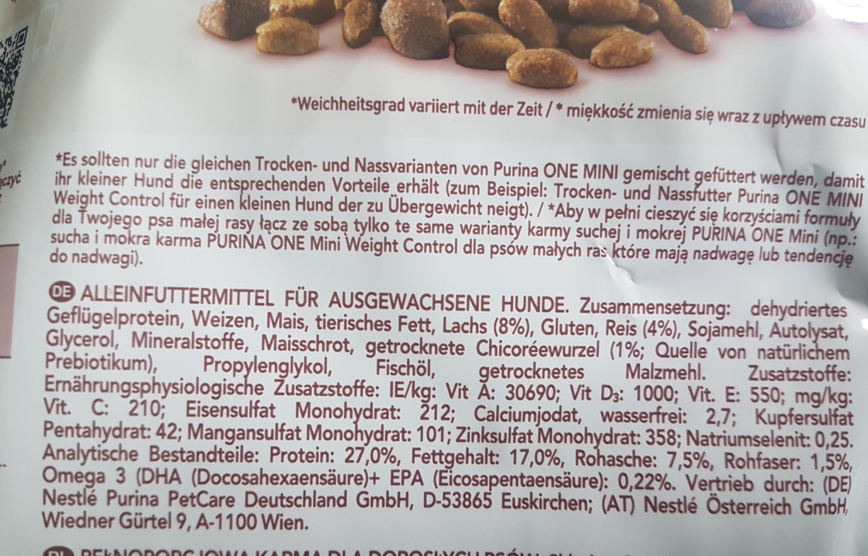 Purina One Mini Small Delicate Trockenfutter Lachs 8x800 g