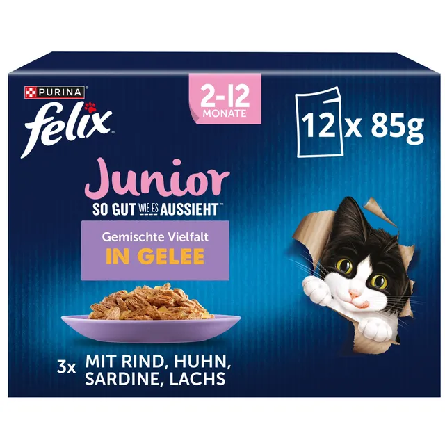 FELIX So gut wie es aussieht Junior Mix Nassfutter 72x85g Gelee