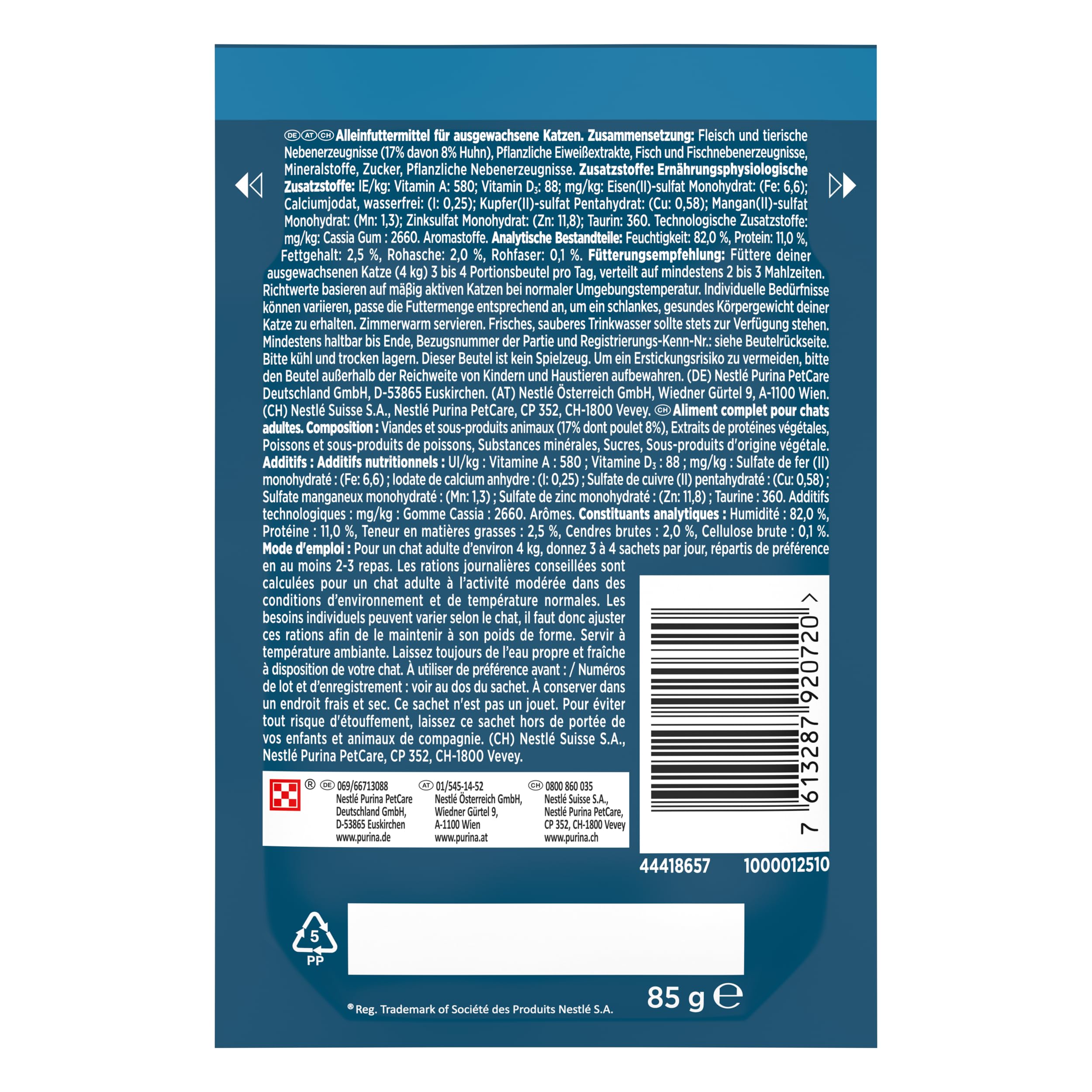 GOURMET Perle Genuss Gelee Nassfutter Huhn 26x85g Auswahl