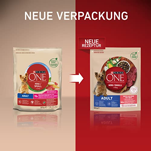 Purina One Mini Small Adult Trockenfutter Rind 8x800 g