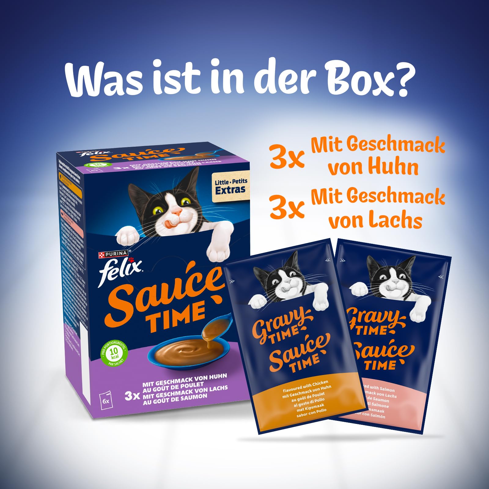 Felix Sauce Time Huhn Lachs Katzensnack 24x40g cremig