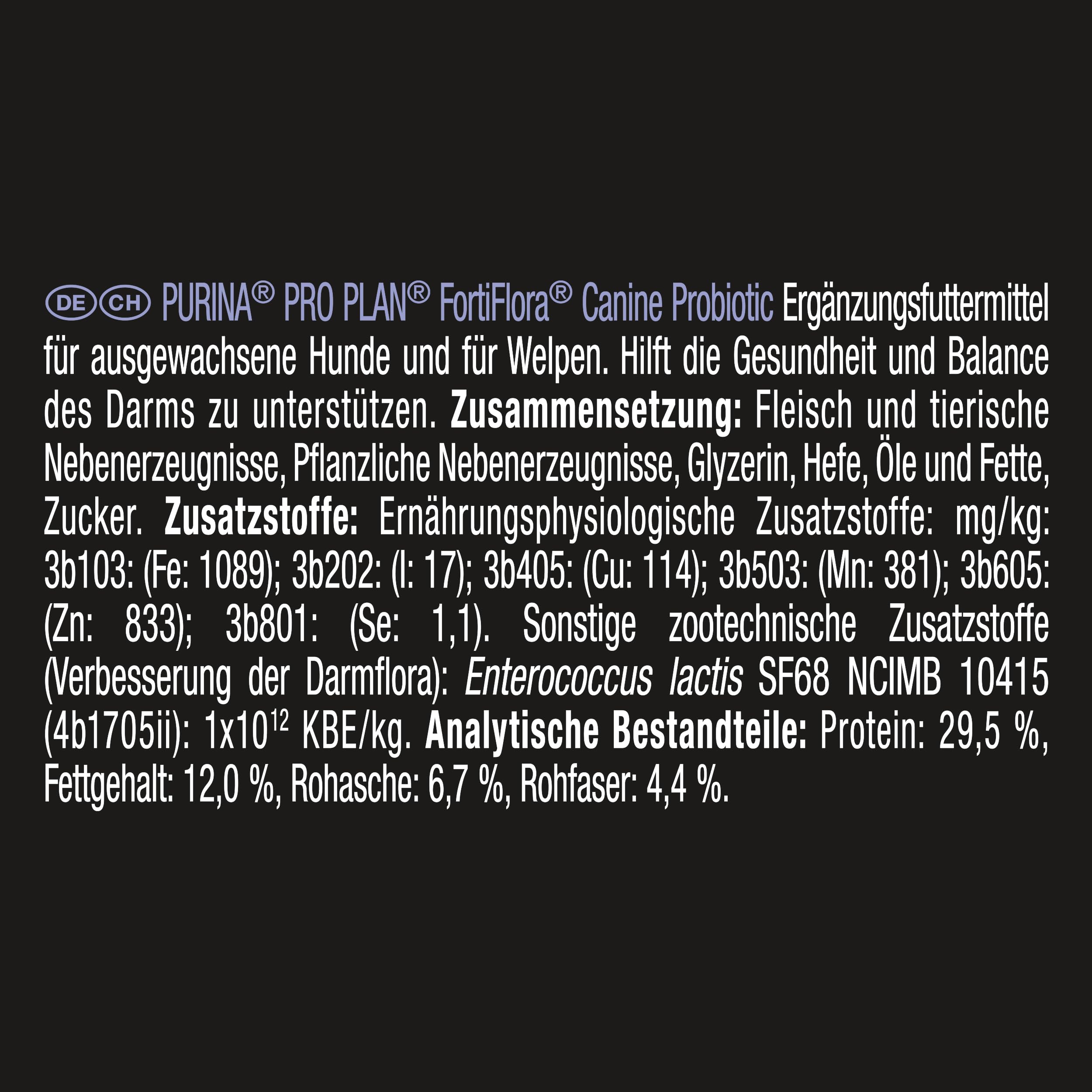 PRO PLAN FortiFlora Ergänzungsfutter Hund 4x30g