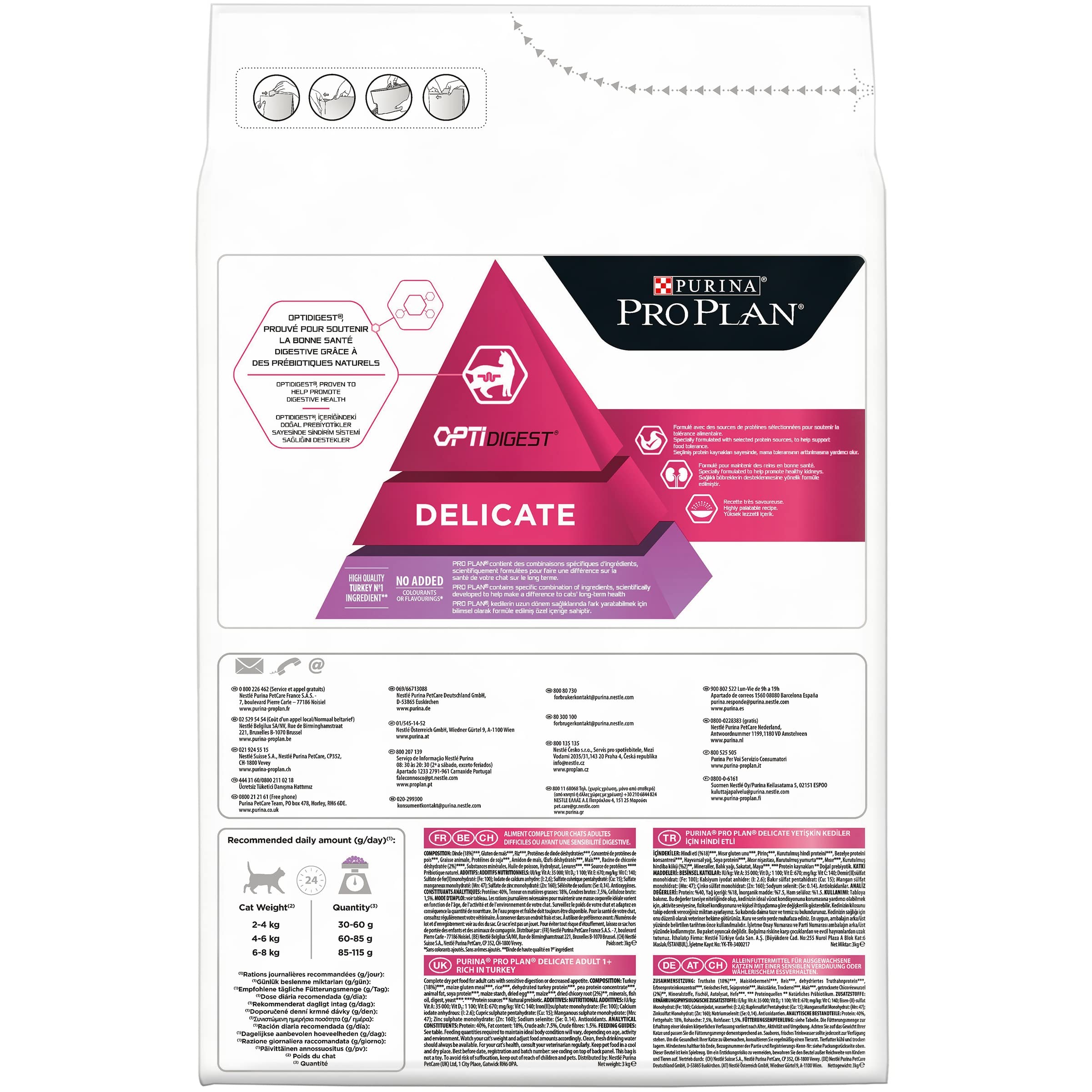 Pro Plan Delicate Adult Truthahn Trockenfutter 4x3 kg