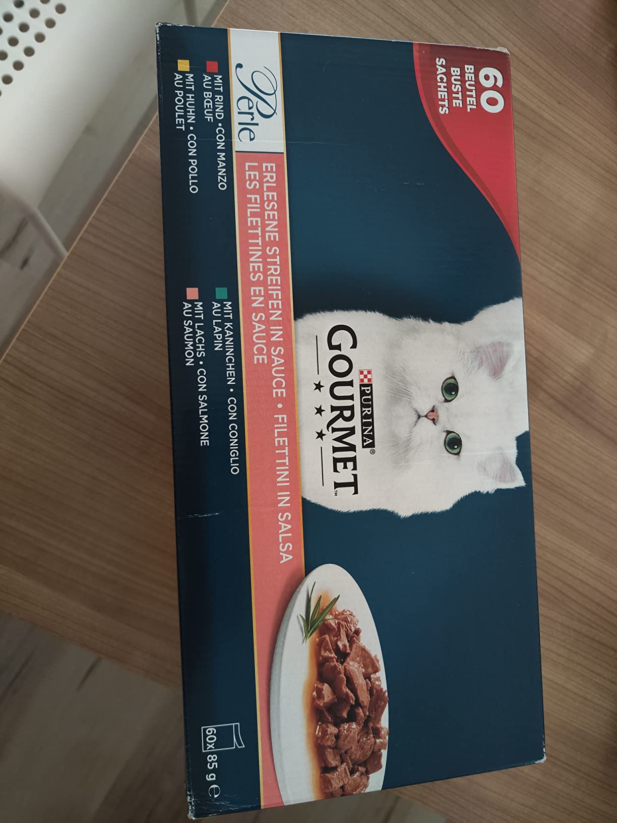Gourmet Perle Erlesene Streifen Nassfutter Sorten-Mix 60x85 g