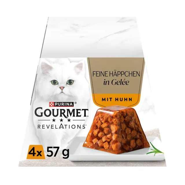 Gourmet Perle Genuss in Gelée Nassfutter Huhn 6x57g