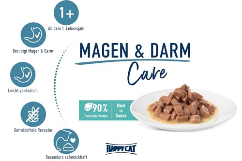 Happy Cat Meat Sauce Magen&Darm Nassfutter Geflügel 85g