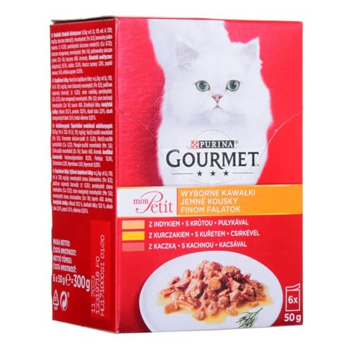 GOURMET Perle Duetto Huhn Pute Ente Nassfutter 6x50g glutenfrei