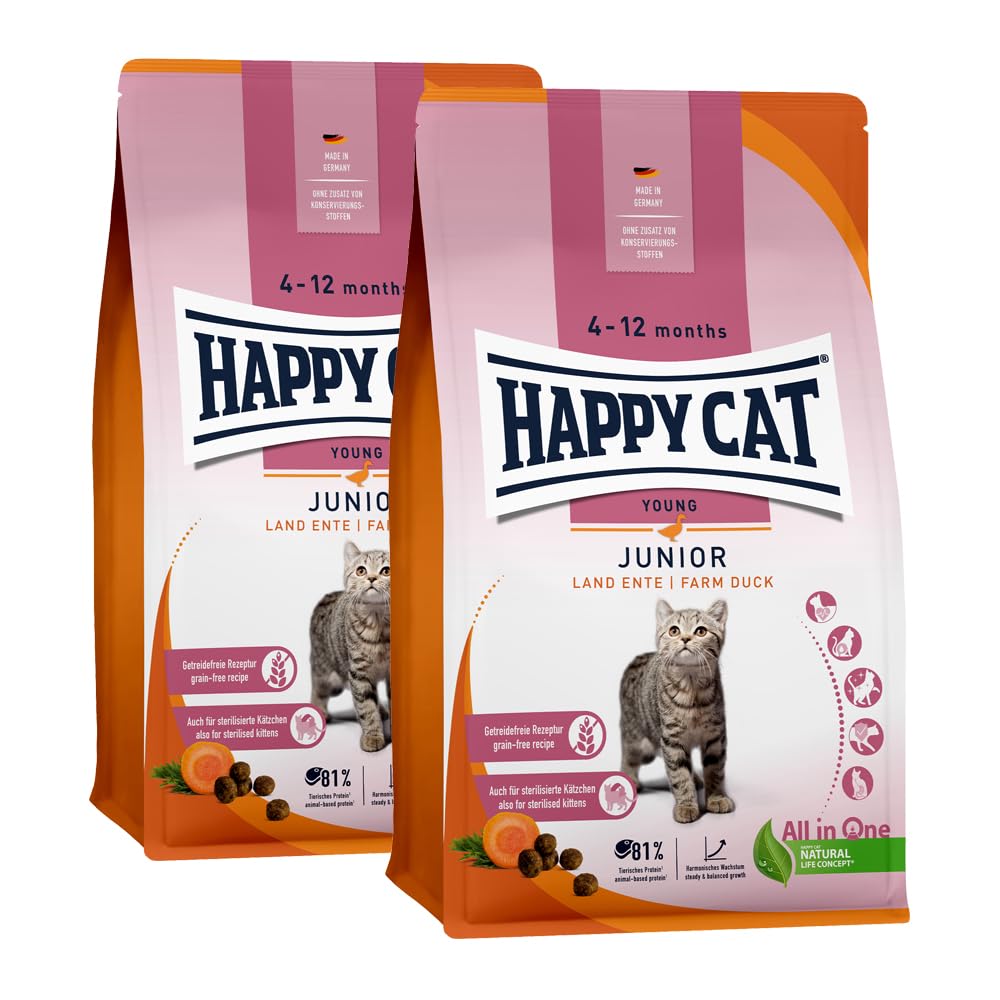 Happy Cat Young Junior Ente Trockenfutter 4 kg getreidefrei