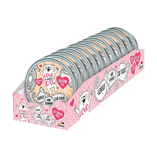 Love is where a cat is Nassfutter Huhn 12x85 g getreidefrei
