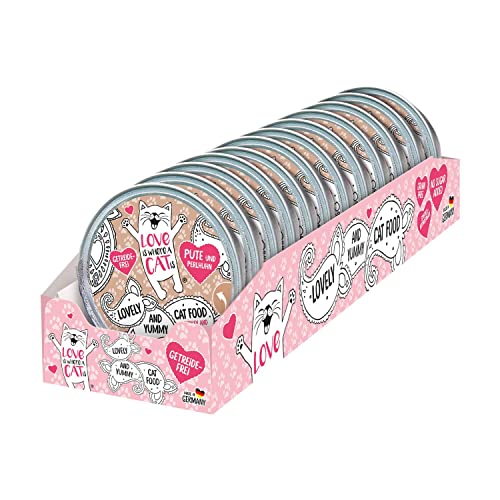 Love is where a cat is Nassfutter Pute Perlhuhn 12x85 g