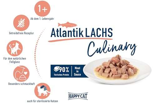 Happy Cat Meat in Sauce Lachs Nassfutter 85 g getreidefrei