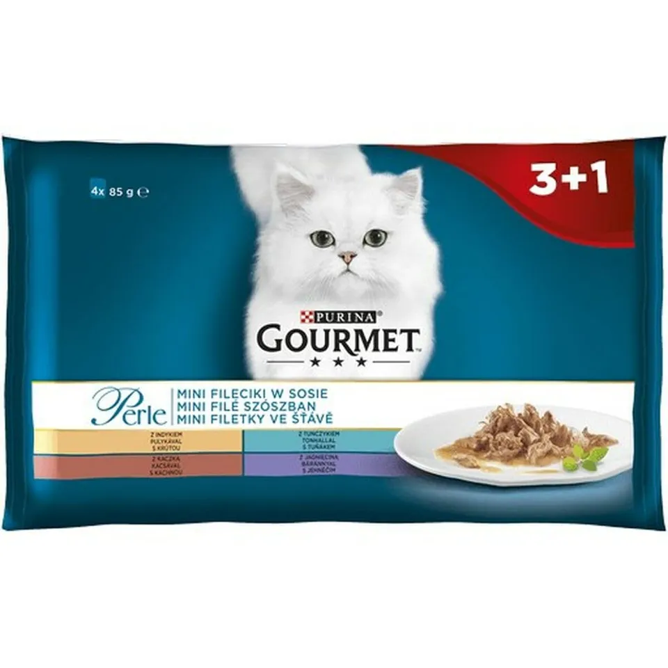 Gourmet Perle Duetto Nassfutter Thunfisch Lamm Ente 4x85g