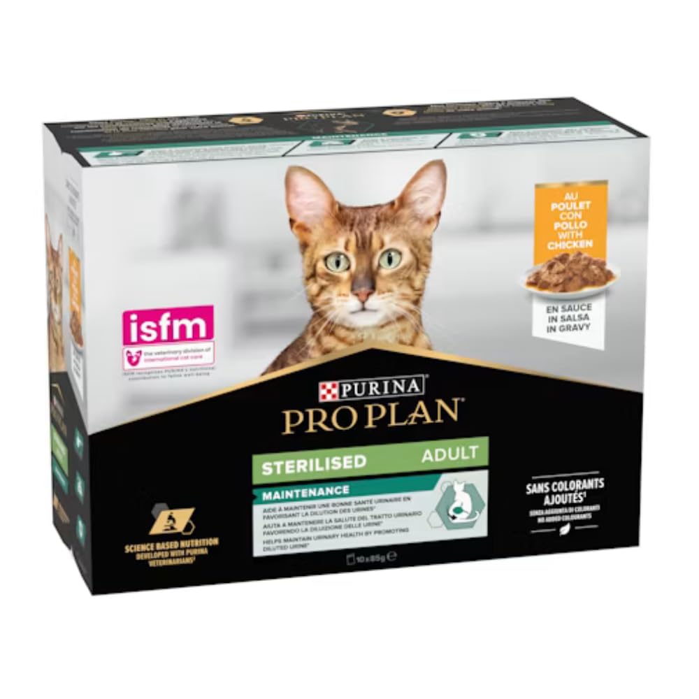 Pro Plan Sterilisiert Huhn Nassfutter 10x85g für Katzen