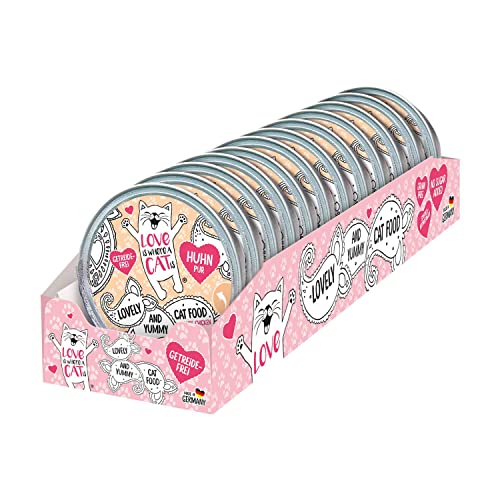 Love is where a cat is Nassfutter Huhn 12x85 g getreidefrei
