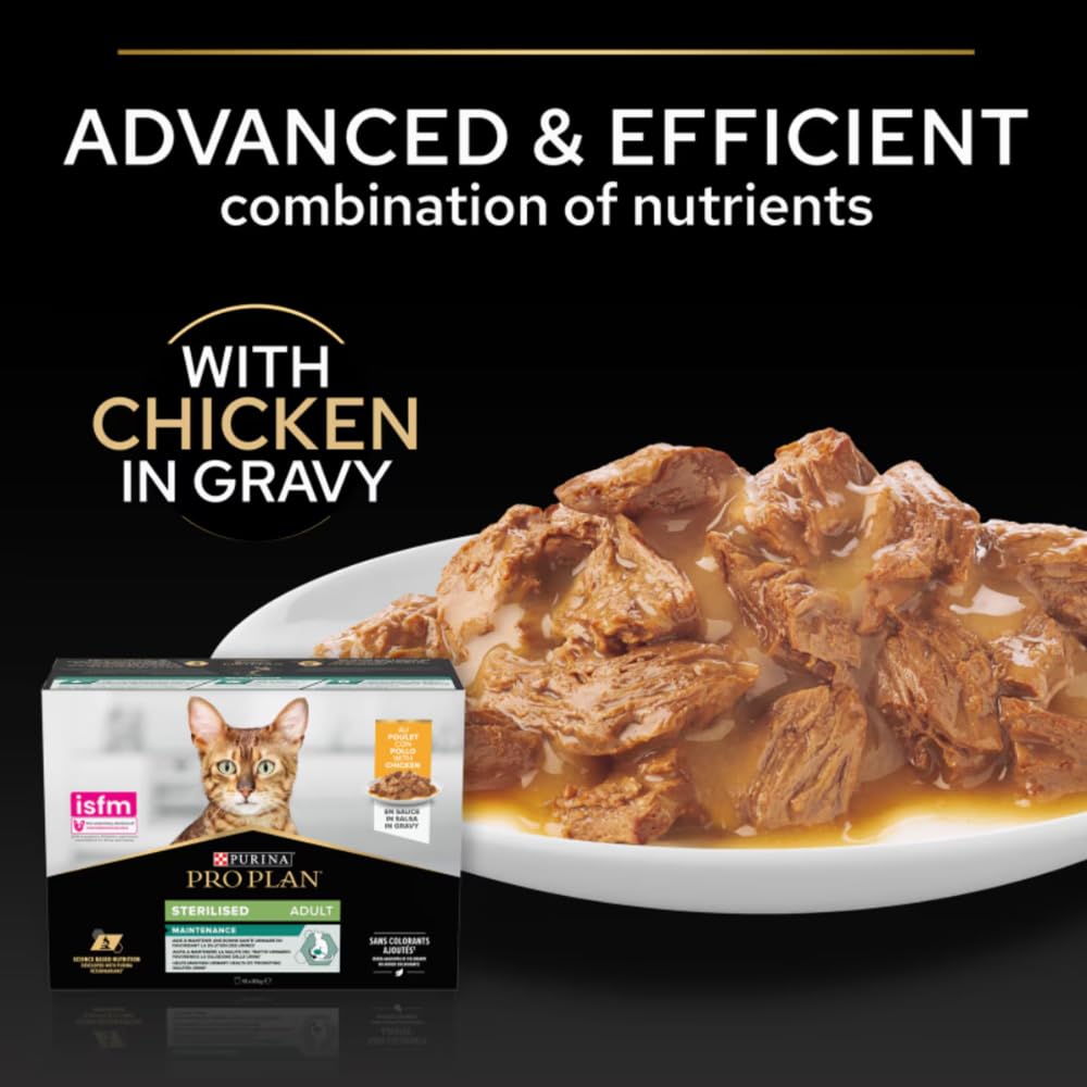 Pro Plan Sterilisiert Huhn Nassfutter 10x85g für Katzen
