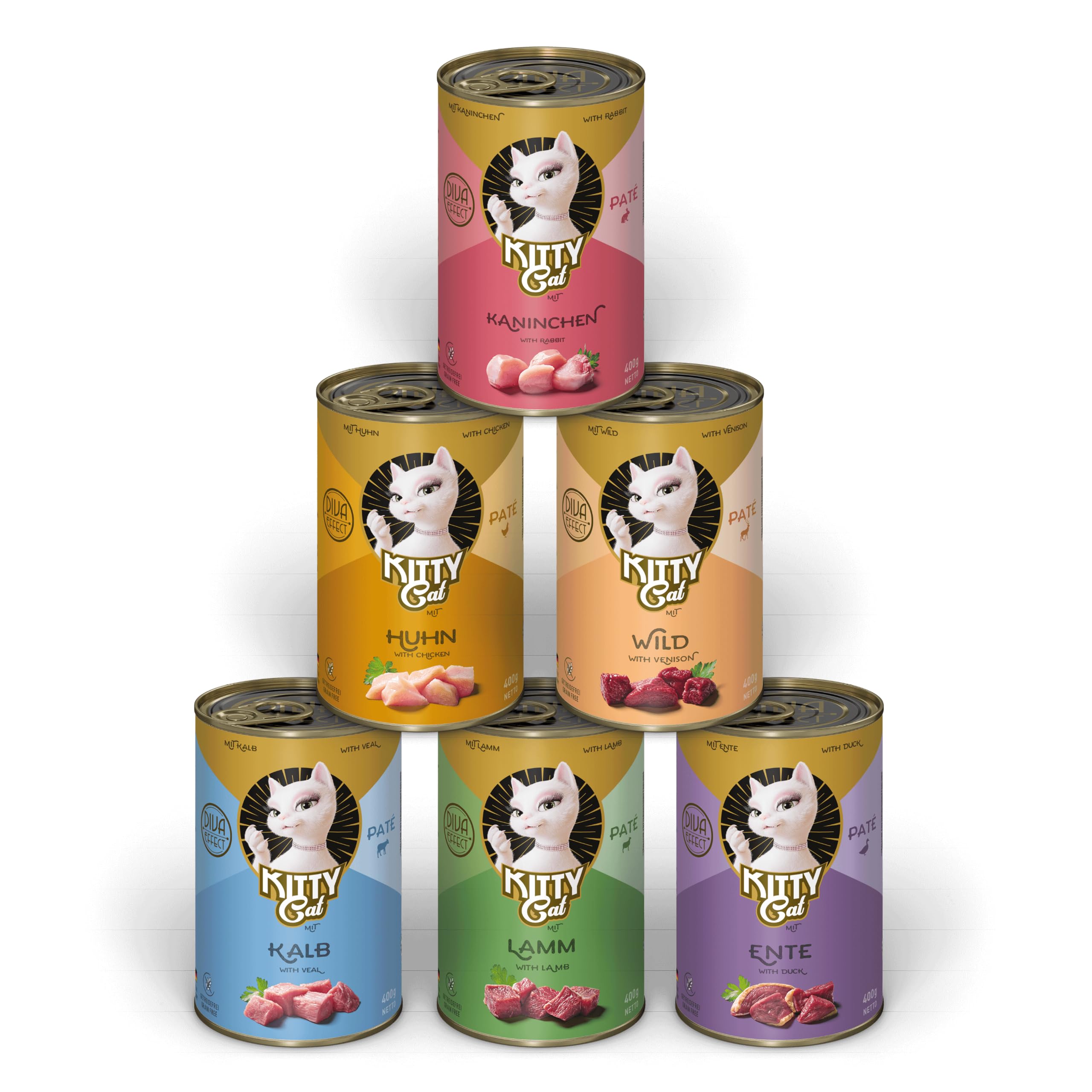 KITTY Cat Nassfutter Paté Kaninchen 6x400g getreidefrei