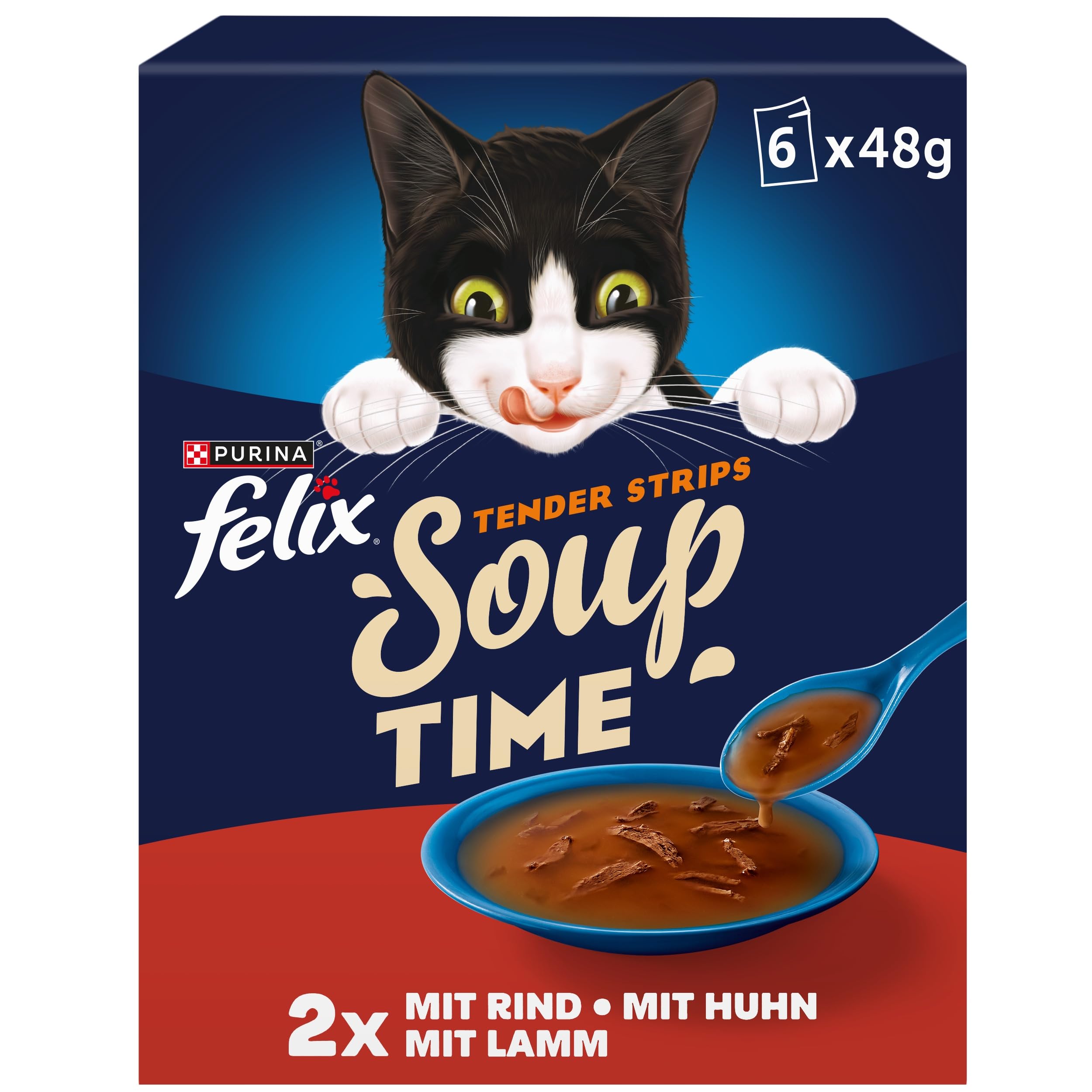 FELIX Soup Tender Strips Katzensuppe Scholle 6x48g mit Brühe
