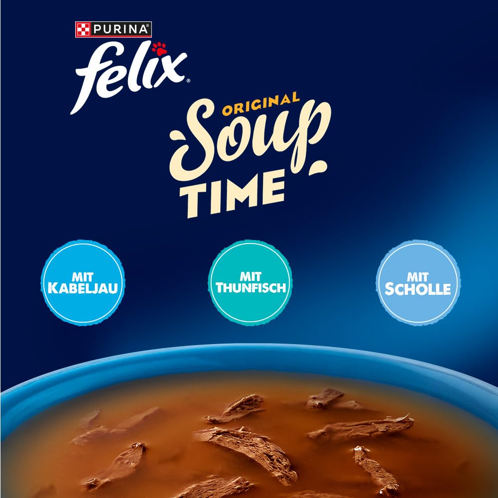 FELIX Soup Tender Strips Katzensuppe Scholle 6x48g mit Brühe