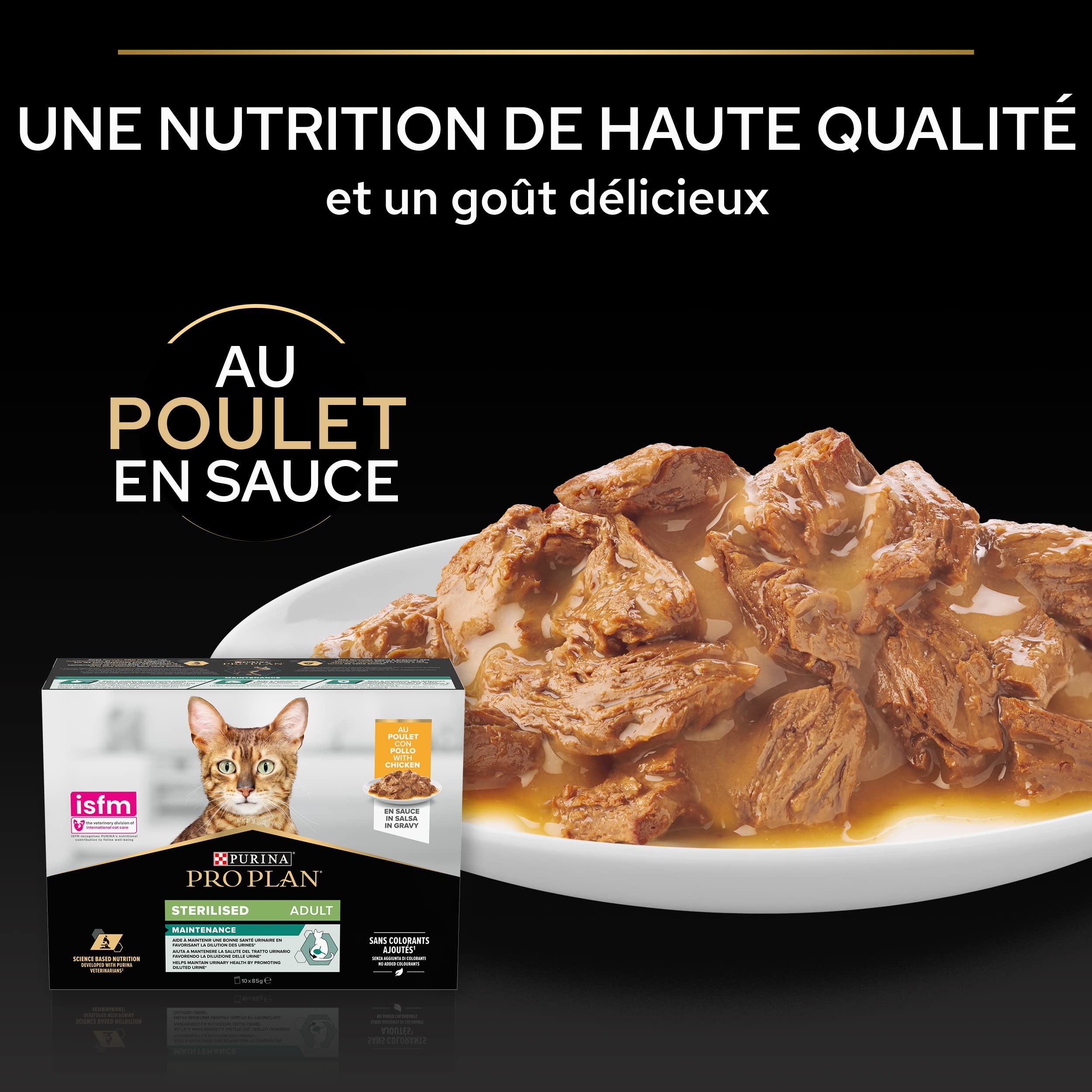 PRO PLAN Sterilised Rind-Huhn Nassfutter 10x85g in Sauce