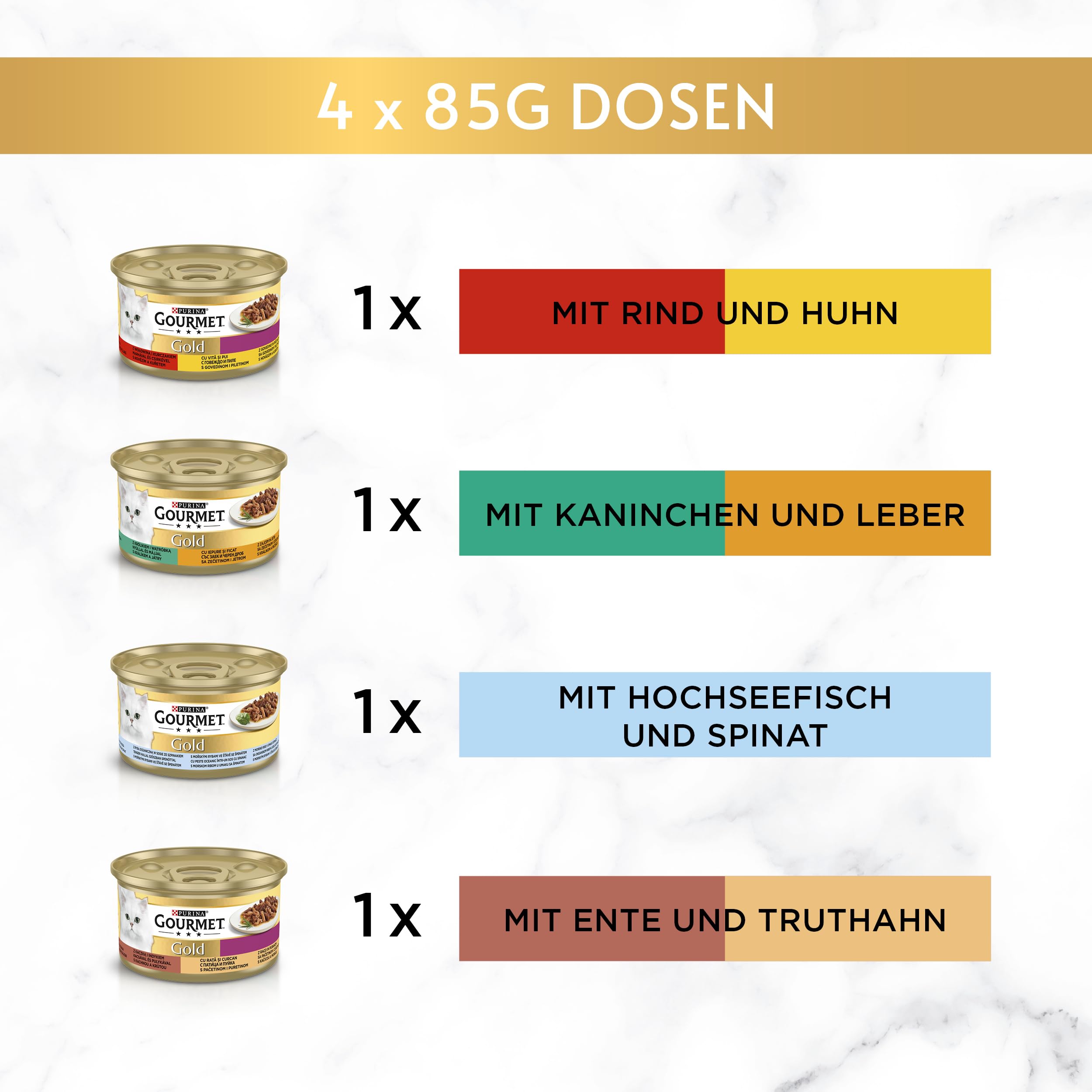 GOURMET Perle Duetto Sorten-Mix Nassfutter 48x85g