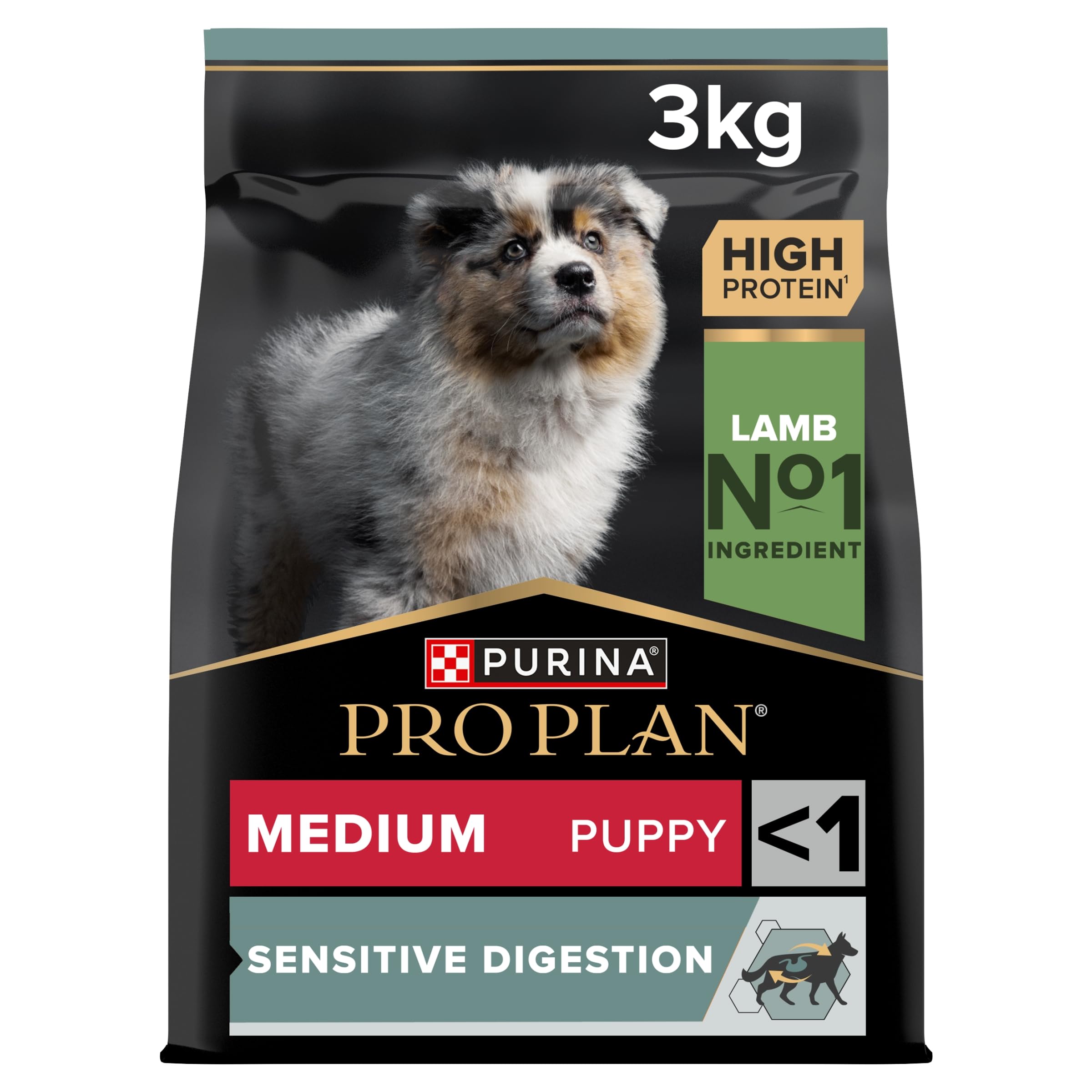 PRO PLAN Medium Puppy Sensitive Lamm Trockenfutter 3 kg Welpen