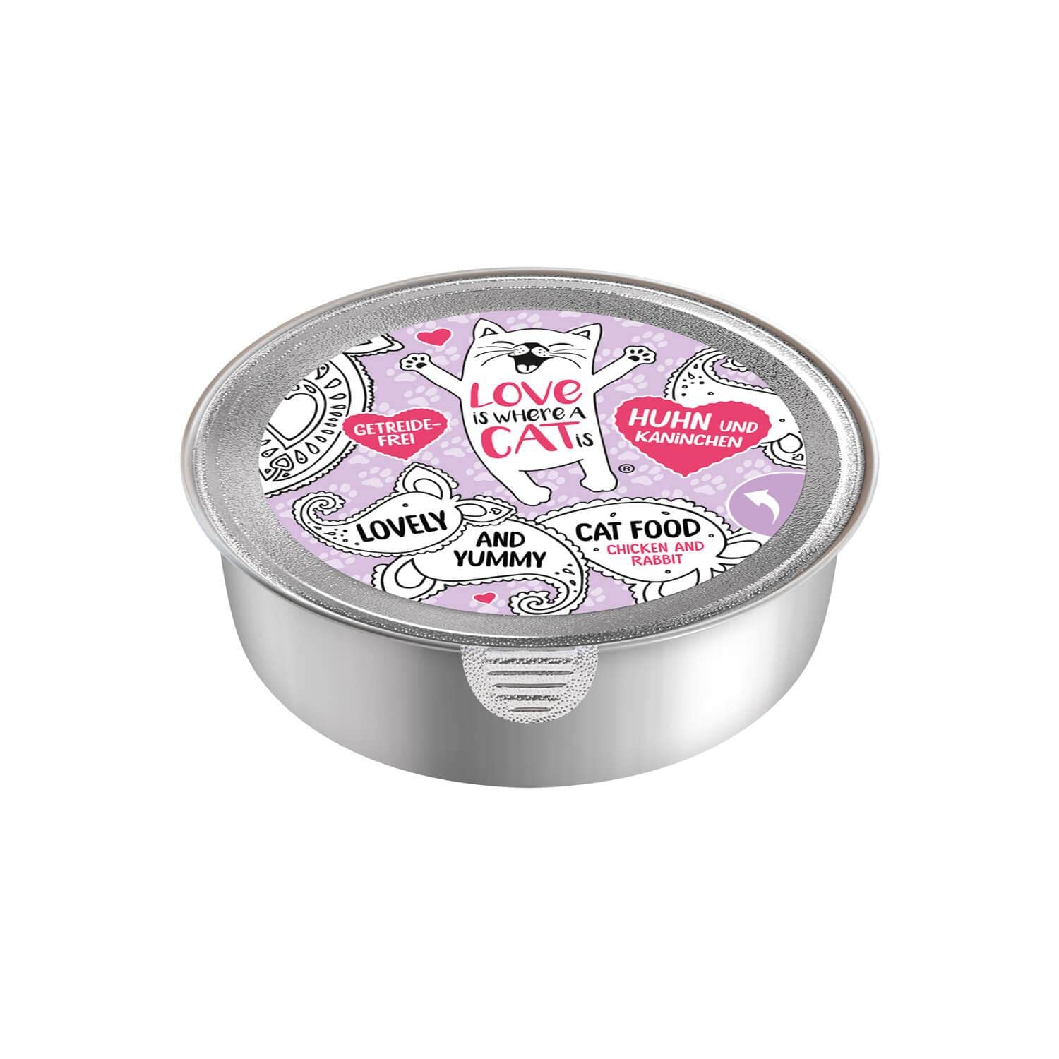Love is where a cat is Nassfutter Huhn Kaninchen 12x85 g