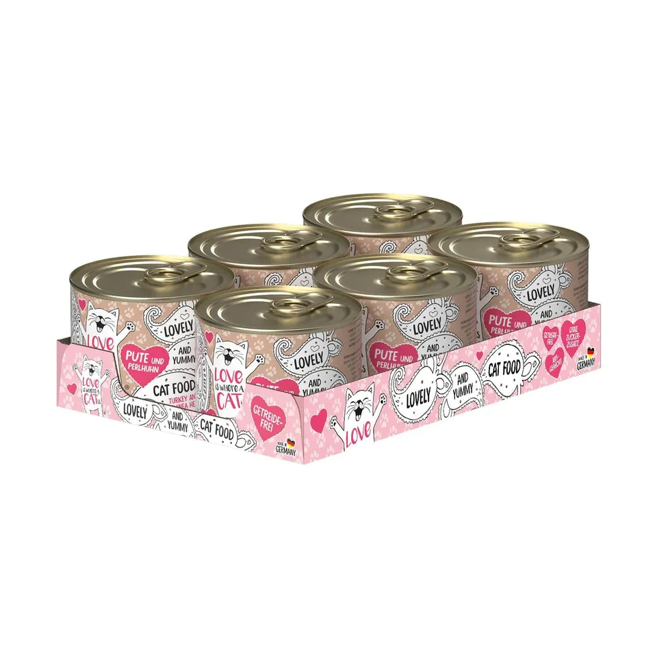 Love is where a cat is Dosen Pute Nassfutter 6x200g getreidefrei