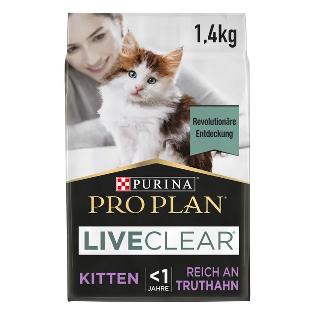 PRO PLAN LIVECLEAR Kitten Trockenfutter Truthahn 1,4kg