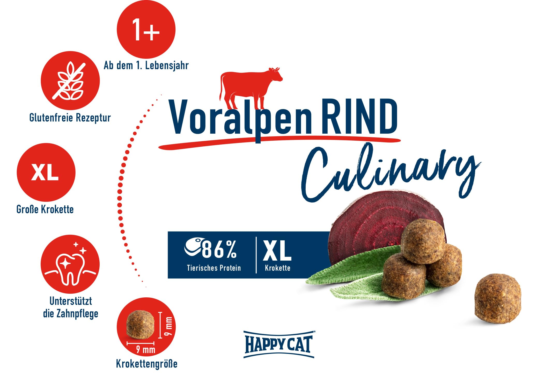 Happy Cat Culinary Adult Voralpen Rind Trockenfutter 4 kg glutenfrei