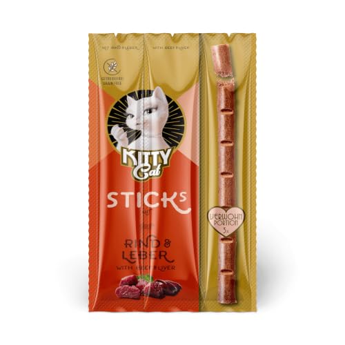 KITTY Cat Snacks Rind Leber Sticks Leckerlis 15g getreidefrei