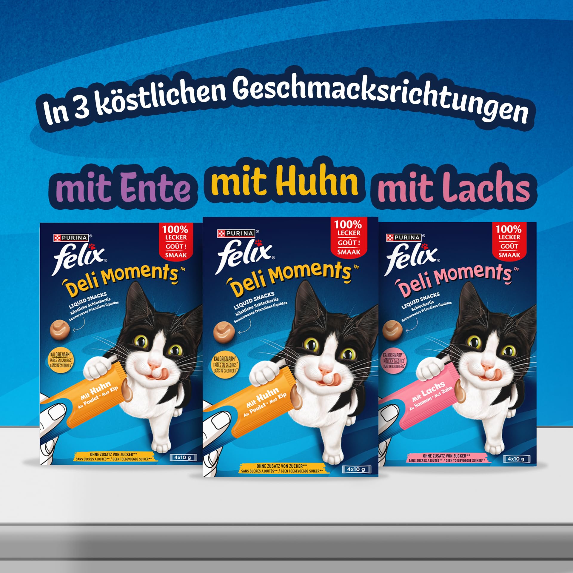 FELIX Deli Moments Cremiger Katzensnack Huhn 44er Pack 10g kalorienarm