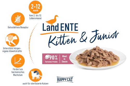 Happy Cat Meat in Sauce Young Ente Nassfutter 85g getreidefrei